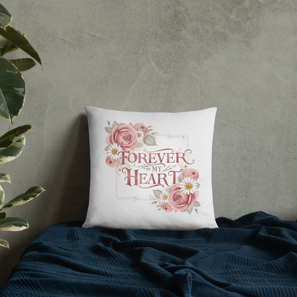 Blossoming Remembrance - Tender Heart Pillow - 18″×18″ - Pillows