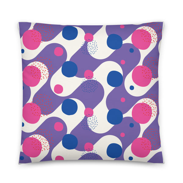 Pop of Color - Dynamic Circles & Waves Pillow - - Pillows