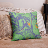 Swirling Symphony - Abstract Premium Pillow - - Pillows