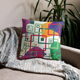 Geometric Dreams - Vibrant Pillow for Modern Spaces - - Pillows