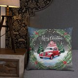 Snowy Classic Car Pillow – A Gift of Winter Memories - - Pillows