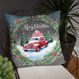 Snowy Classic Car Pillow – A Gift of Winter Memories - - Pillows