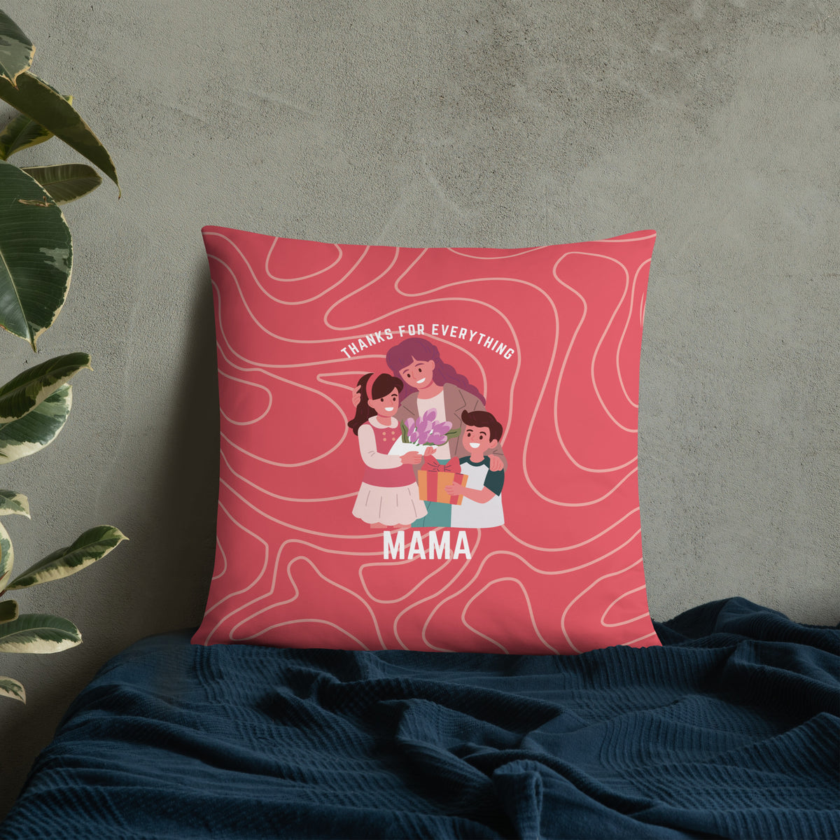 Heartfelt Thanks - Celebrating Mama's Love - - Basic PIllow