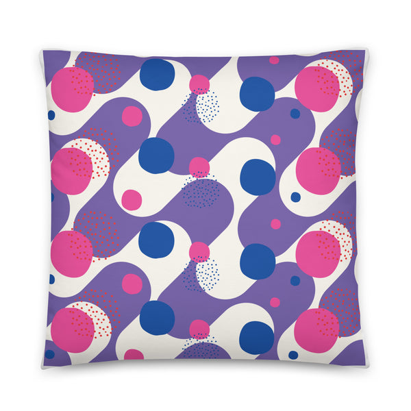 Pop of Color - Dynamic Circles & Waves Pillow - 22″×22″ - Pillows