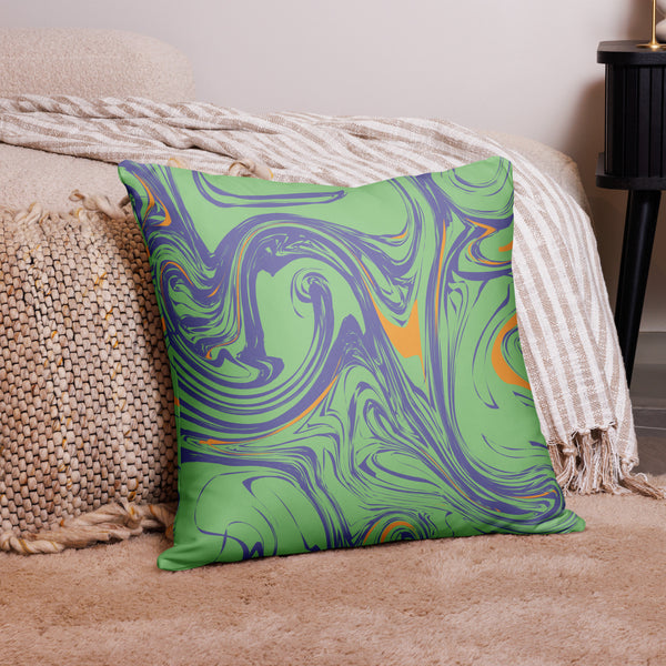 Swirling Symphony - Abstract Premium Pillow - 22″×22″ - Pillows