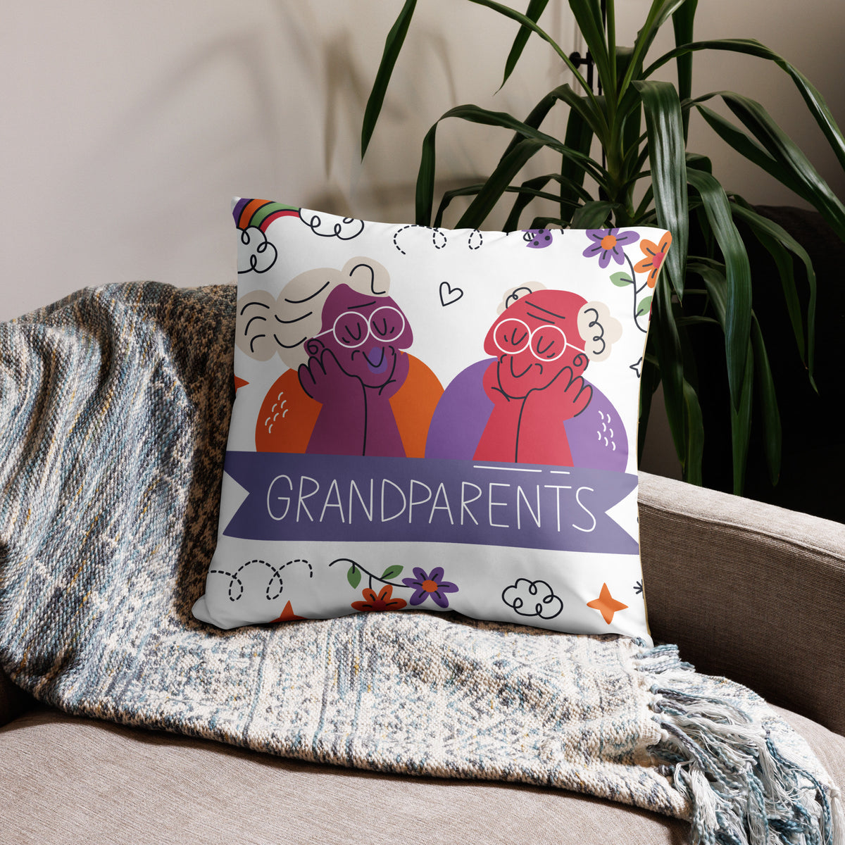 Cherished Moments with Grandma and Grandpa - 22″×22″ - Pillows