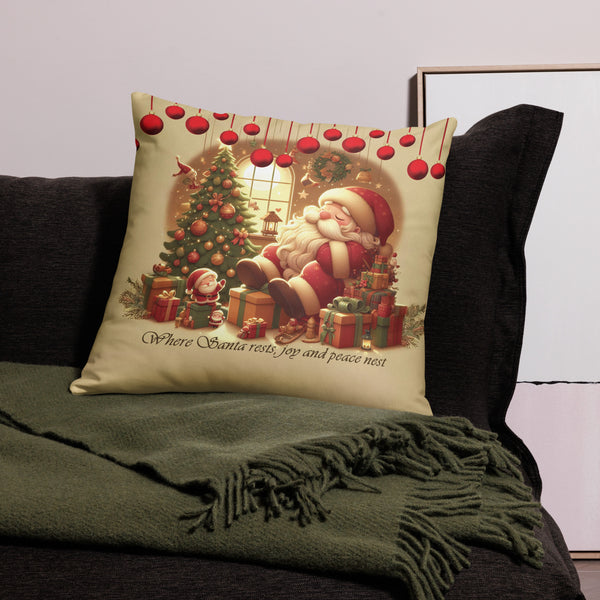 Holiday Haven - Santa's Peaceful Pause Pillow - 22″×22″ - Pillows