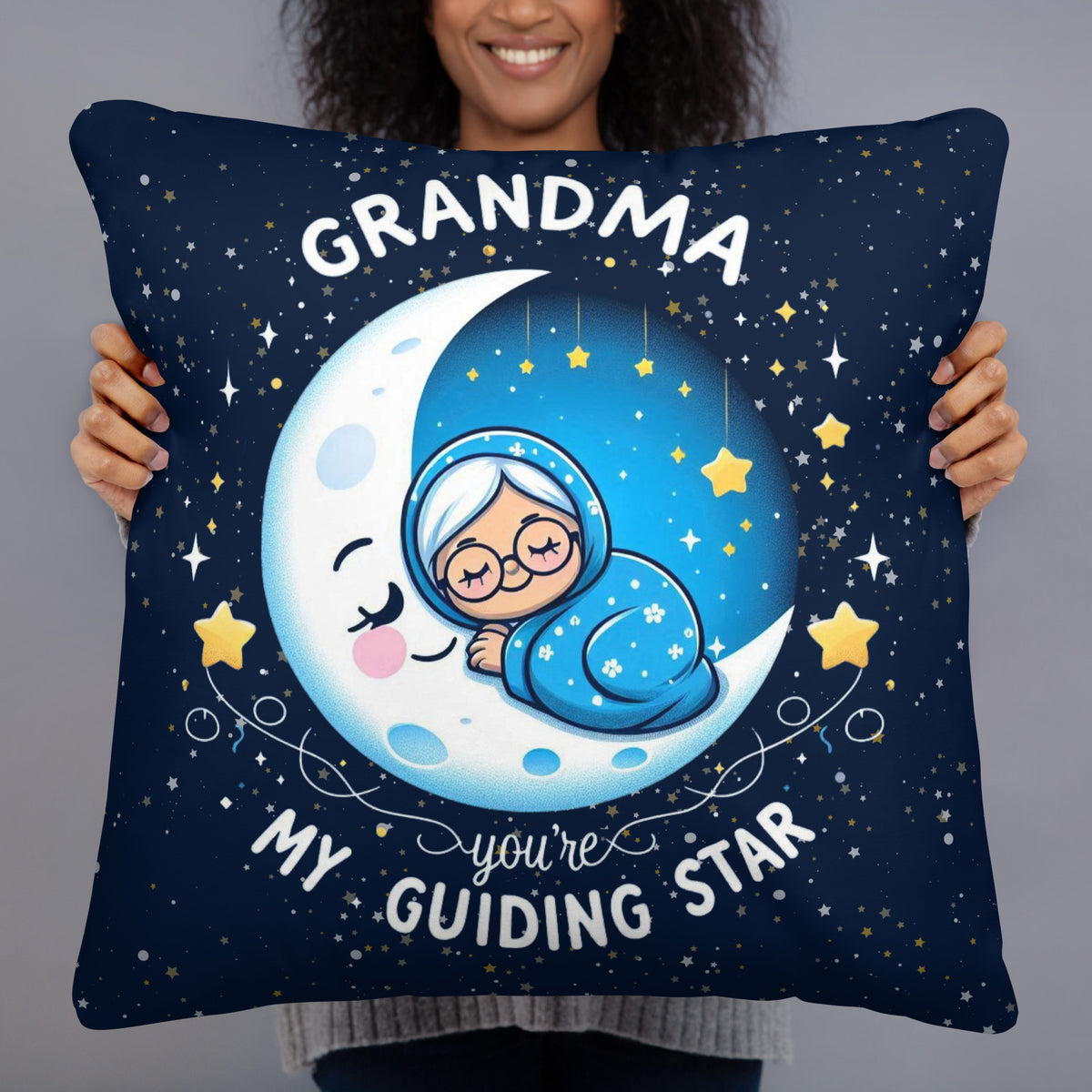 Guiding Star Grandma Pillow - Dream Under the Stars - 22″×22″ - Pillows