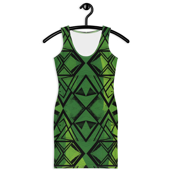 Triangles in Motion - Sleek Bodycon Artistry - - Bodycon dresses