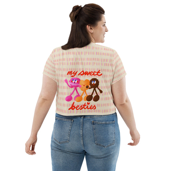 Bestie Gym Tee – Gift Her Motivation & Laughter - - Crop Tee