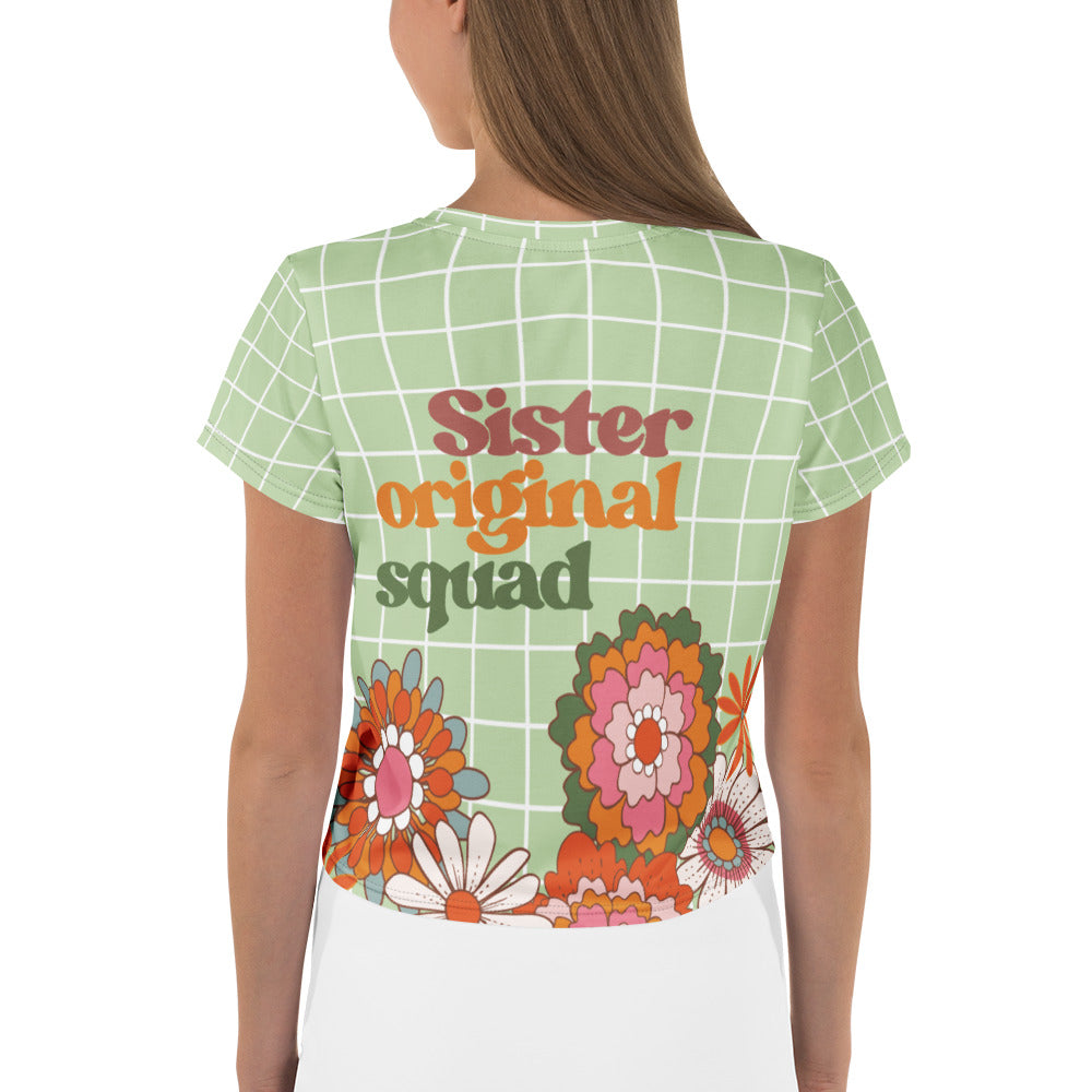 Sisterhood Bloom – Crop Tee for Your Soulmate - - Crop Tee