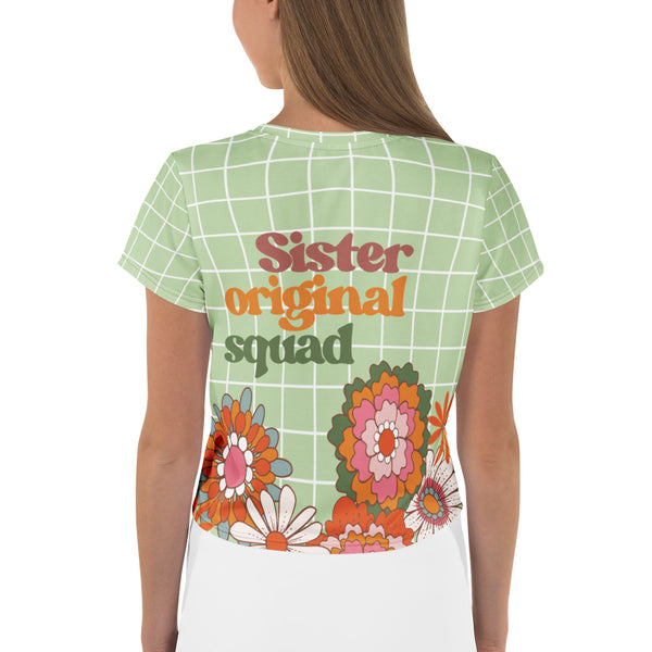 Sisterhood Bloom – Crop Tee for Your Soulmate - - Crop Tee
