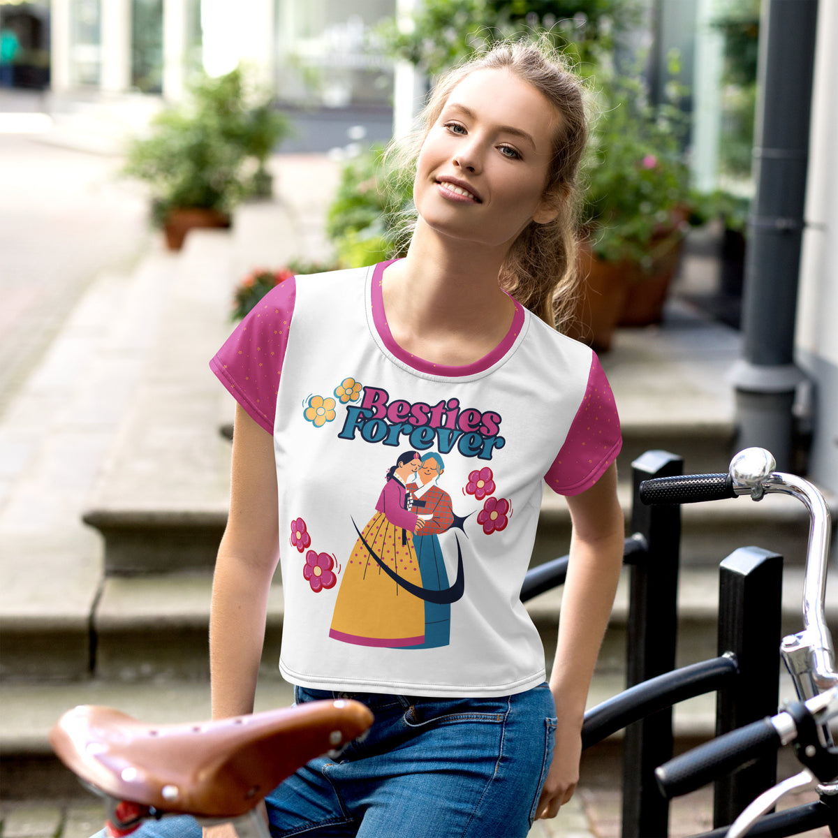 Besties Forever – Crop Tee Gift for Friendship - 2XL - Crop Tee