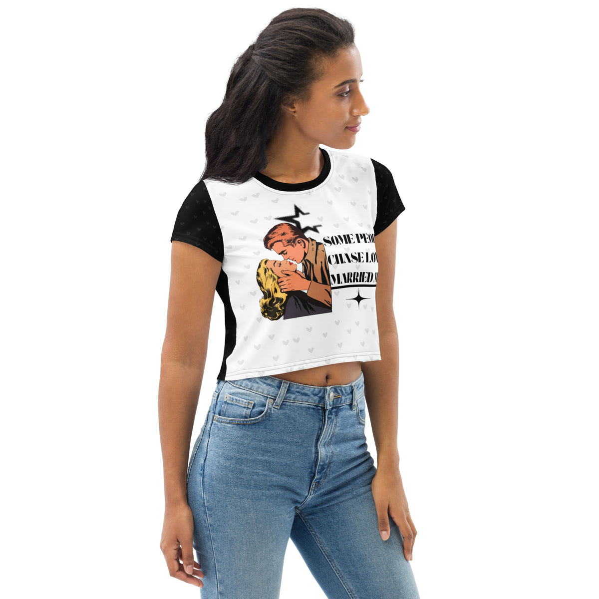 Gift True Love – Vintage Romance Crop Top by Giftomory - - Crop Tee