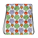 Joyful Blossoms and Cheerful Stars - - Drawstring Bag