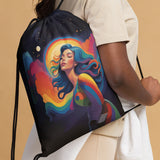 Rainbow Dreams - Celestial Beauty on the Go - - Drawstring Bags