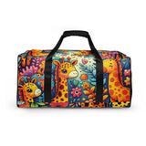 Joyful Journey - Colorful Giraffes and Nature Duffle Bag - - Duffel Bags