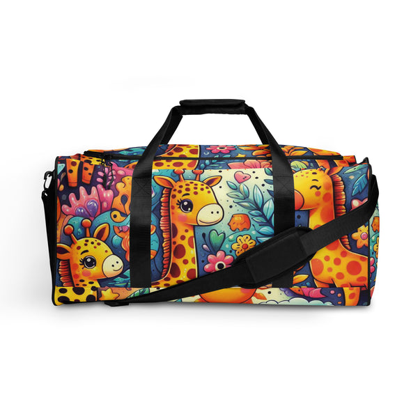 Joyful Journey - Colorful Giraffes and Nature Duffle Bag - - Duffel Bags