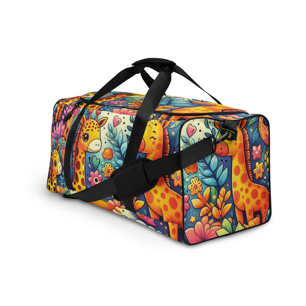 Joyful Journey - Colorful Giraffes and Nature Duffle Bag - - Duffel Bags