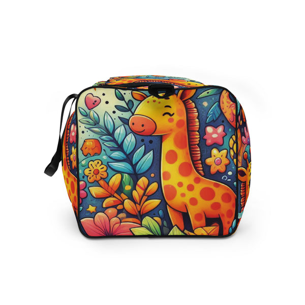 Joyful Journey - Colorful Giraffes and Nature Duffle Bag - - Duffel Bags