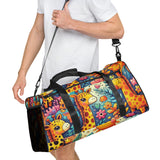 Joyful Journey - Colorful Giraffes and Nature Duffle Bag - - Duffel Bags