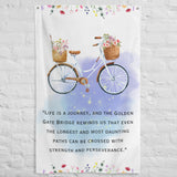 Enchanting Paths - Bicycle and Flowers Flag - - Flags