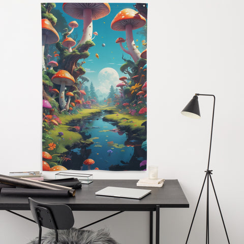 Image of Whimsical Mushroom Wonderland Flag