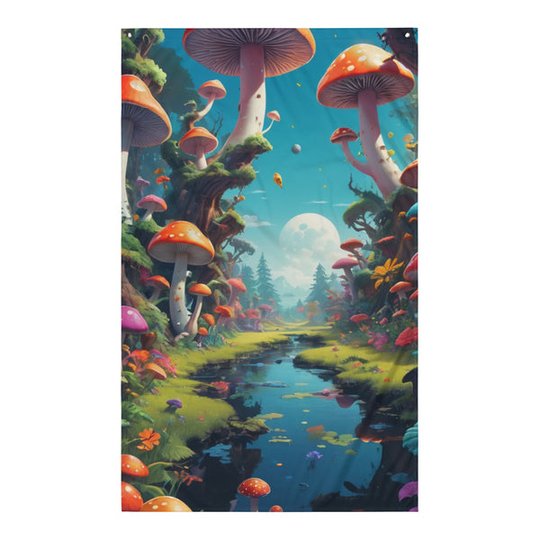 Whimsical Mushroom Wonderland Flag - - Flags