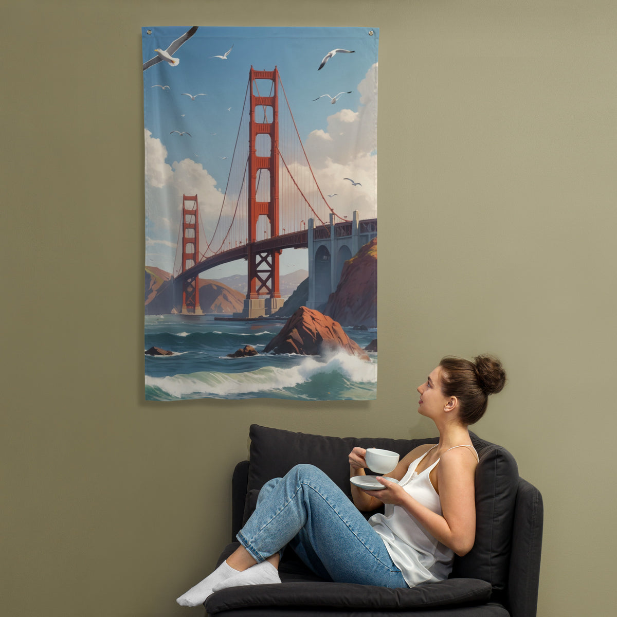 Golden Gate Serenity - A Flag of Memories - - Flags