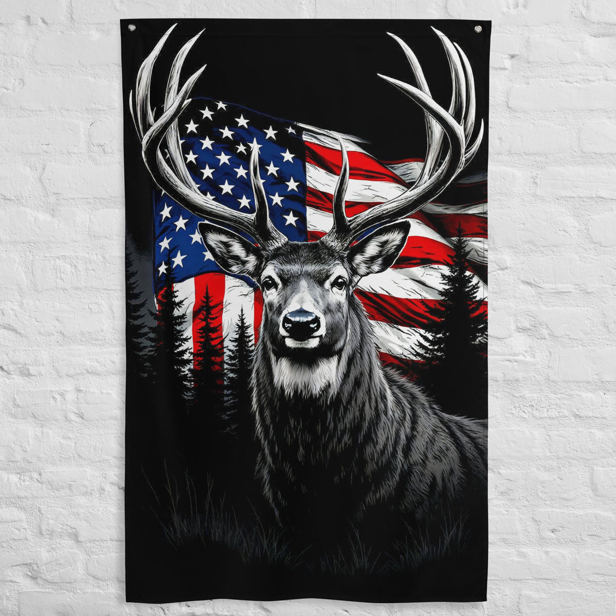 Bold Patriot Gift Flag – Deer & Glory in One - - Flags