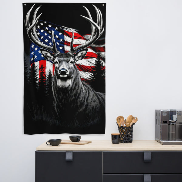 Bold Patriot Gift Flag – Deer & Glory in One - - Flags