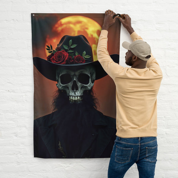 Cowboy Moon Flag – Gift Dark Aesthetic Vibes - - Flags