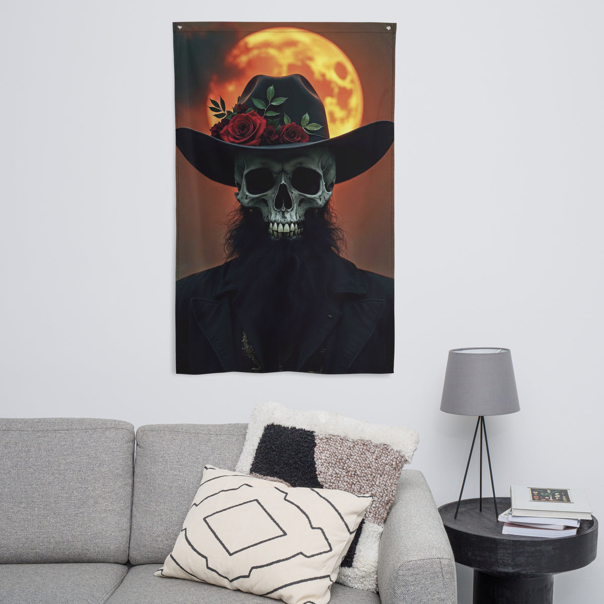 Cowboy Moon Flag – Gift Dark Aesthetic Vibes - - Flags