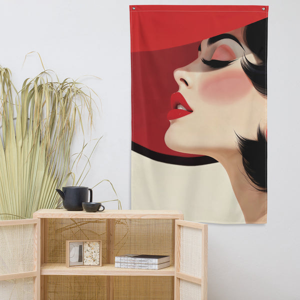 Lady in Red Art Flag – Bold & Feminine Gift - Default Title - Printed Flags