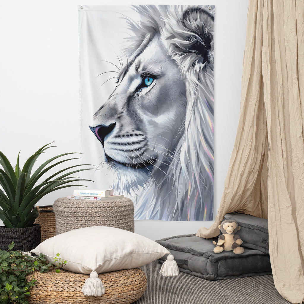 A Fierce and Serene Gift – Lion Wall Flag - Default Title - Printed Flags