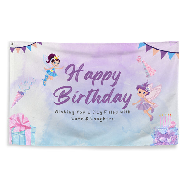 Fairyland Birthday Flag – A Gift of Love & Laughter - - Printed Flags