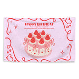 Sweetest Wishes – Strawberry Birthday Flag Gift - - Printed Flags