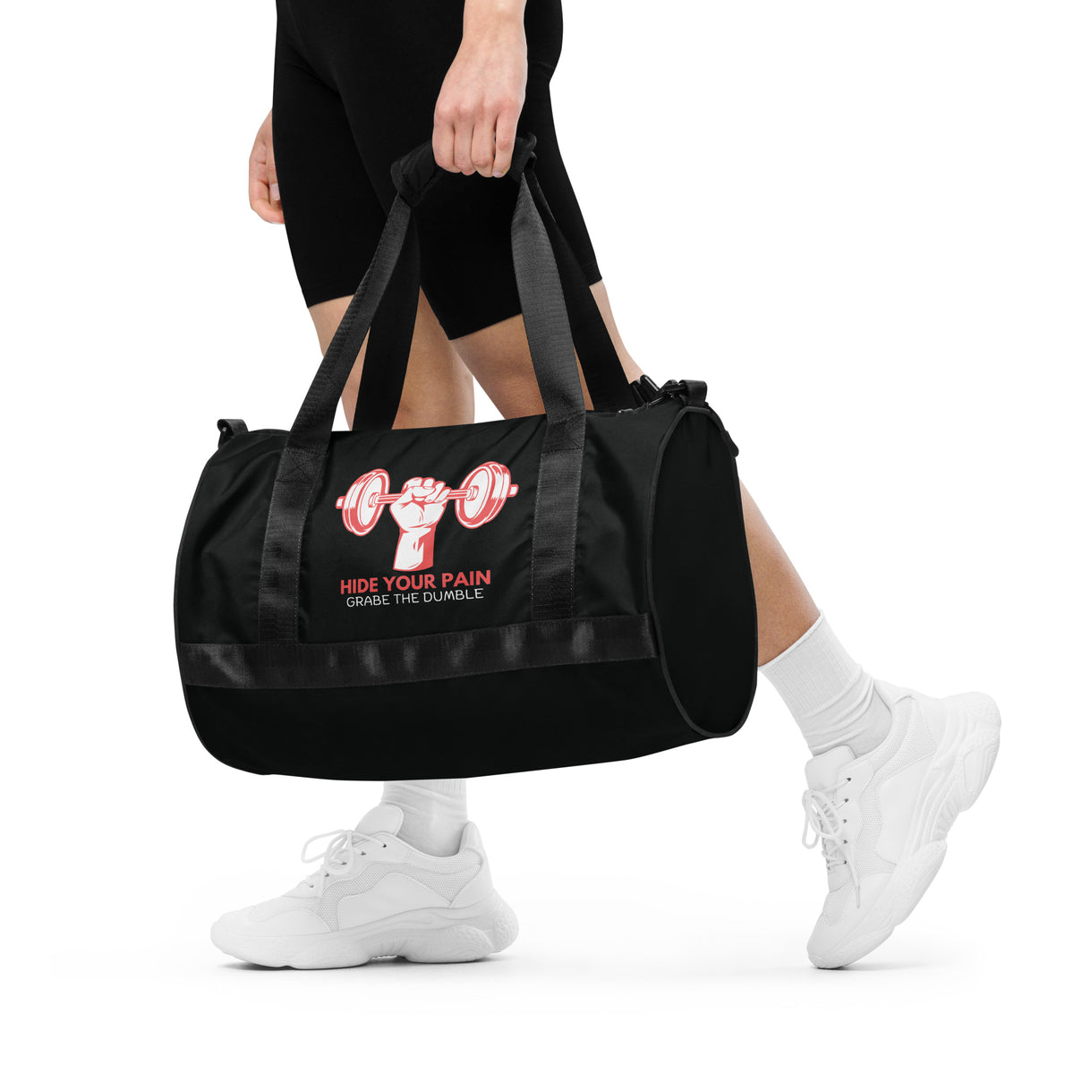 Hide Your Pain - Grab the Dumbbell Motivational Gym Bag - Default Title - Gym Bags