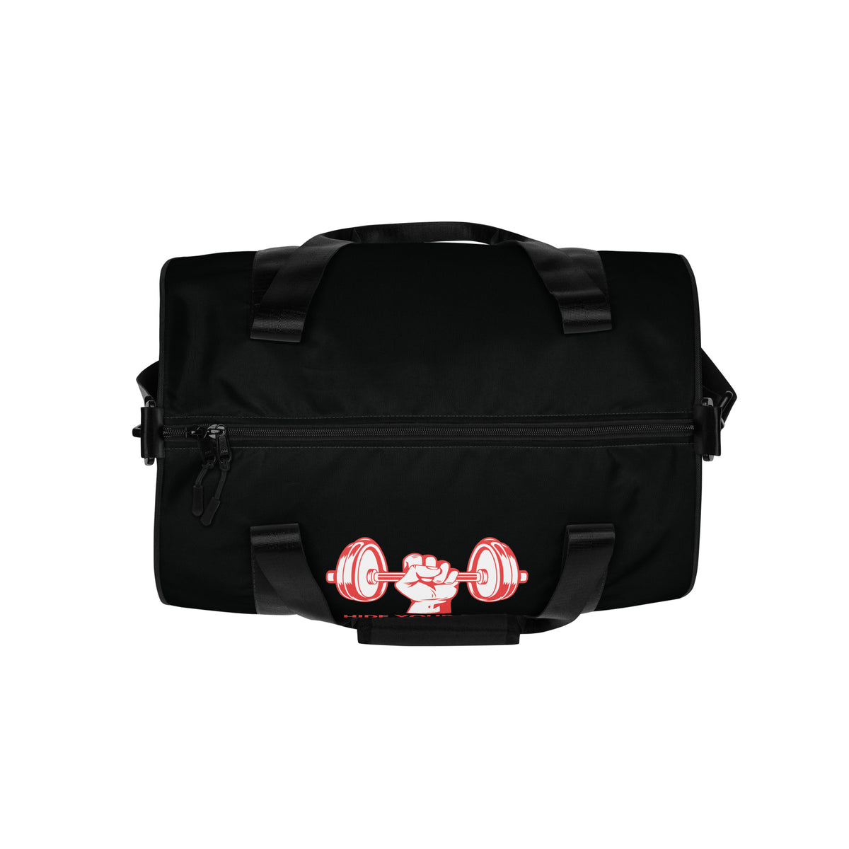 Hide Your Pain - Grab the Dumbbell Motivational Gym Bag - - Gym Bags