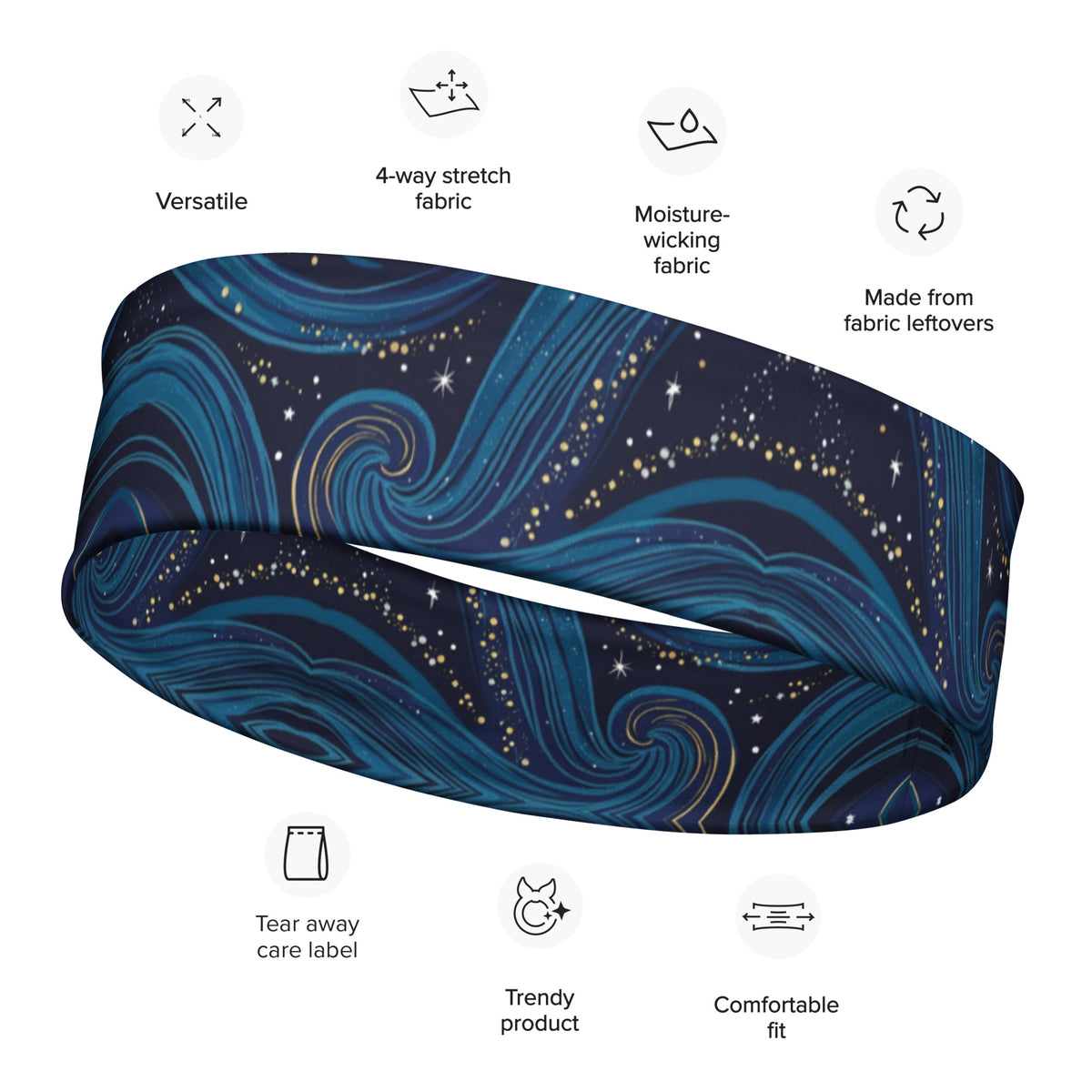 Galactic Swirl - Athletic Style Meets Cosmos - - Headbands