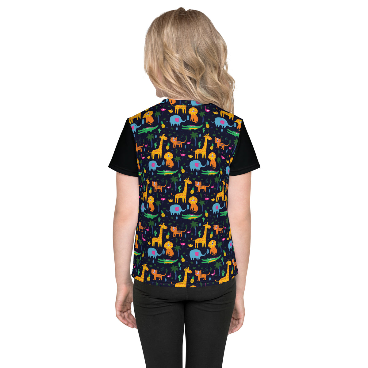 Tropical Safari Kids Tee - Playful Animal Fun - - T-shirts