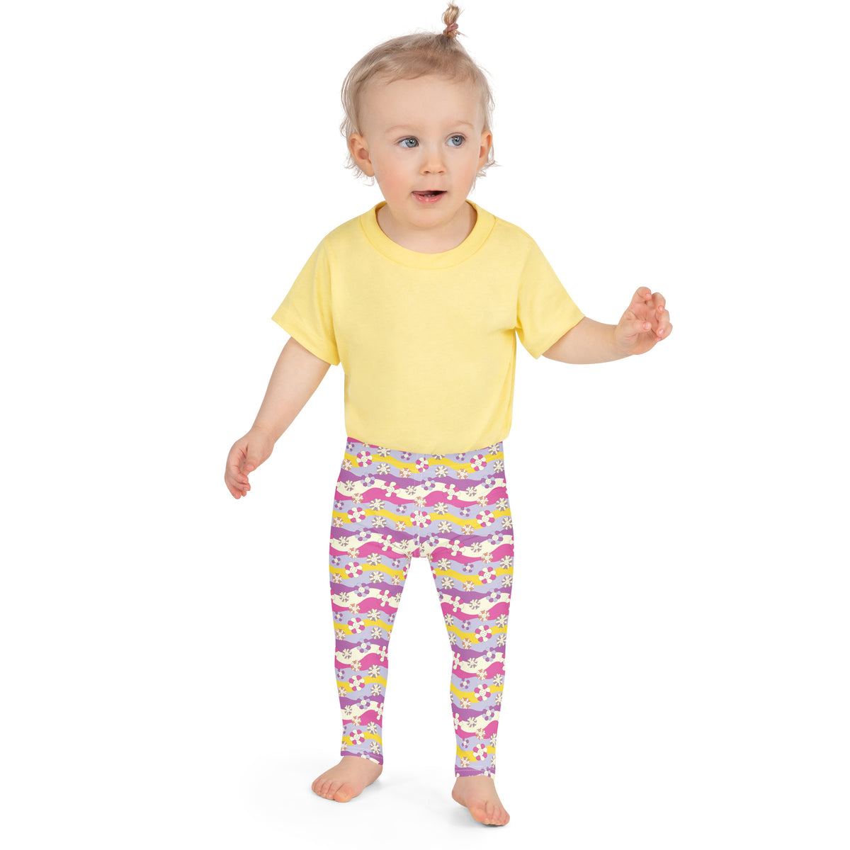 Retro Blossoms - Kids Floral Leggings - -