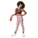 Retro Blossoms - Kids Floral Leggings - -