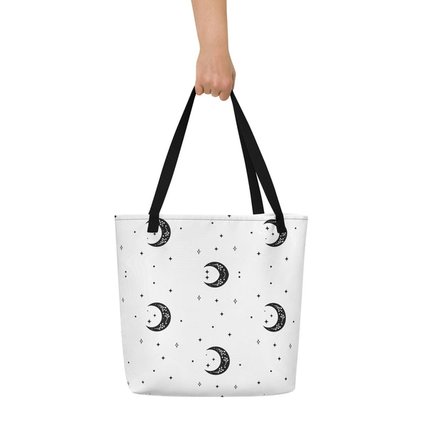 Wild Elegance - Moonlit Wolf Tote - - Tote Bags