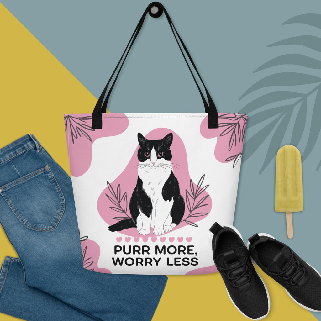 Purr-fectly Zen - Cat Lover Tote Bag - Default Title - Tote Bags