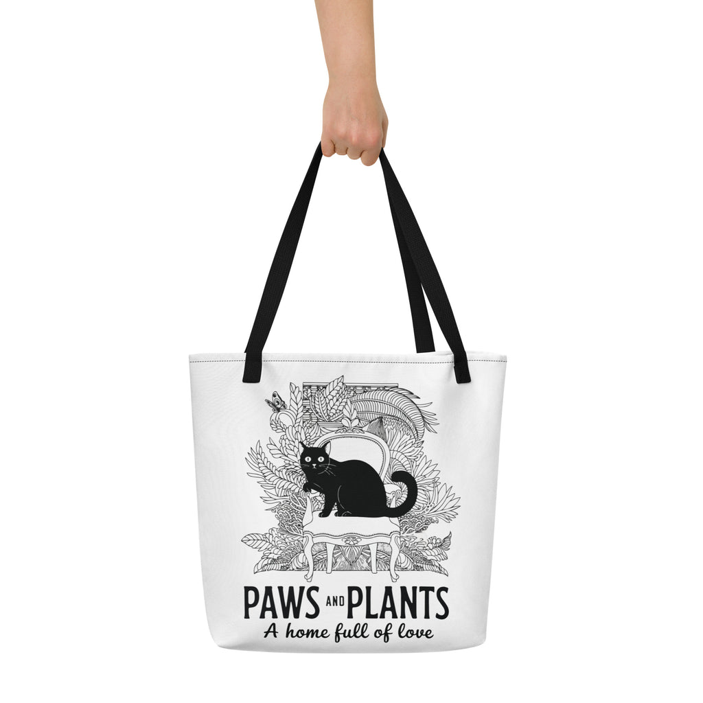 Home Sweet Home - Cat and Plant Lover Tote Bag - Default Title - Tote Bags