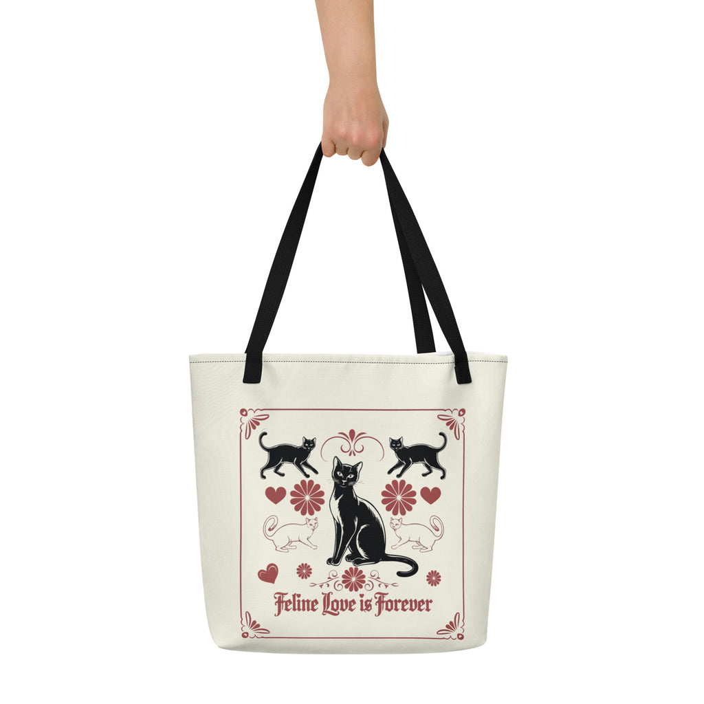 Forever Feline - Vintage Cat Lover Tote Bag - Default Title - Tote Bags