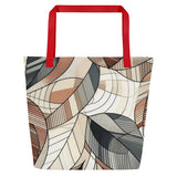 Leafy Elegance - Abstract Mosaic Tote Bag - - Tote Bags