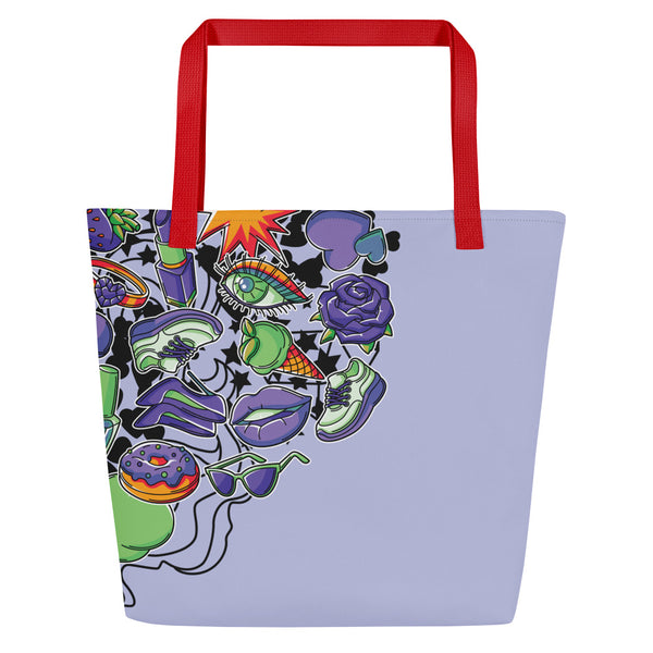 Frogs, Donuts, and More - Artistic Tote Bag Extravaganza - Red - Tote Bags