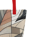 Leafy Elegance - Abstract Mosaic Tote Bag - - Tote Bags